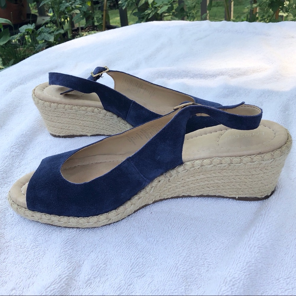 Lands’ End Slingback Espadrille Wedge Sandals